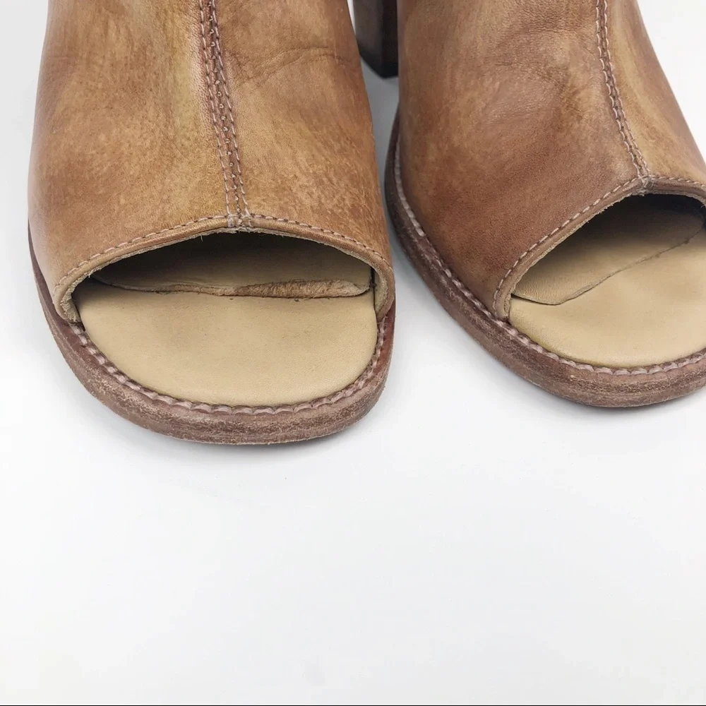 Bed Stu Onset Leather Peeptoe Booties - Picture 6 of 13